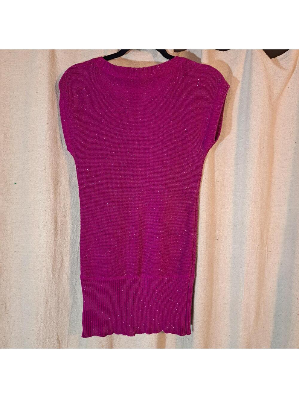 Takeout Women's Sparkle Knit Sleeveless Sweater Vest, Size Small